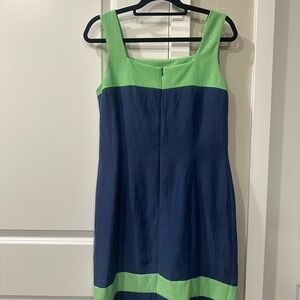 Vintage 90s Adrianna Papell Silk Linen Dress & Cropped Blazer Set Sz 10